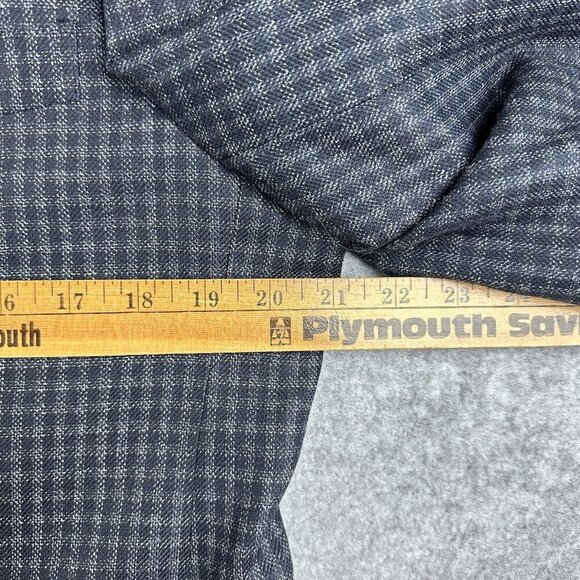 Baroni Blazer Mens 38R Blue Silk Wool Mini Plaid Check Sport Coat Woven in Italy - Picture 9 of 14
